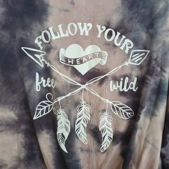 Boho Wild Tie Dye Long Sleeve Tee NWT 1X - Picture 2 of 6